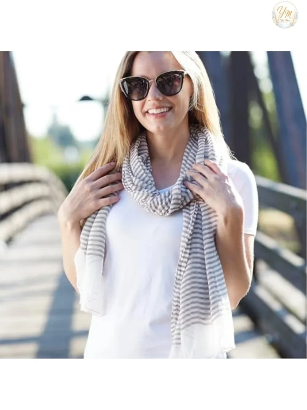 Lightweight Insect Shield Scarf 80% Polyester 20% Cotton Summer Travel